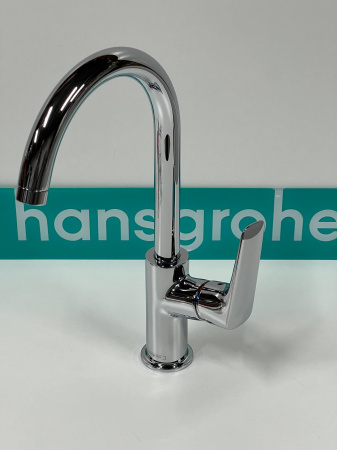 Смеситель для раковины hansgrohe Logis 210 с поворотным изливом и сливным гарнитуром 71130000/U, хром, уцененный товар