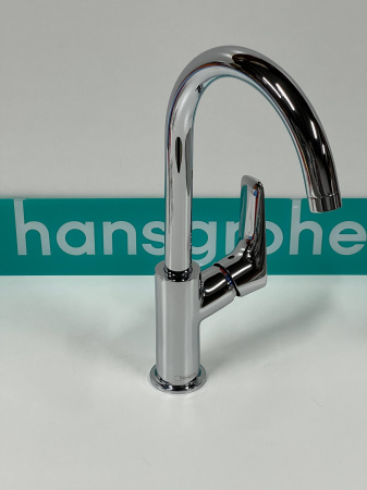 Смеситель для раковины hansgrohe Logis 210 с поворотным изливом и сливным гарнитуром 71130000/U, хром, уцененный товар