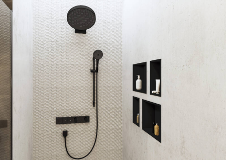 Верхний душ hansgrohe Rainfinity 360 1jet с настенным креплением 26230670, матовый черный