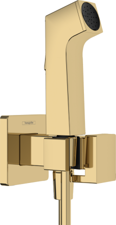 Гигиенический душ hansgrohe 1jet S со смесителем, держателем и шлангом 125 см 29233990, шлифованное золото