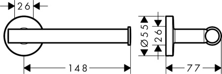 Держатель для туалетной бумаги hansgrohe Logis Universal без крышки 41726000/U, хром, уцененный товар