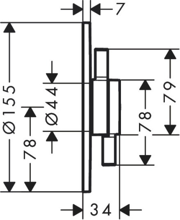 Внешняя часть смесителя hansgrohe DuoTurn S скрытого монтажа на 1 функции, 75618000, хром