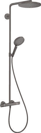 Душевая система hansgrohe Raindance Select S 240 1jet PowderRain с термостатом 27633340, шлифованный черный хром