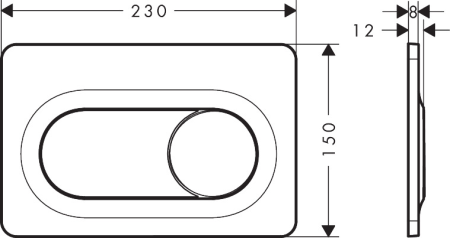 Панель смыва hansgrohe iFrame Original S, 66002000, хром