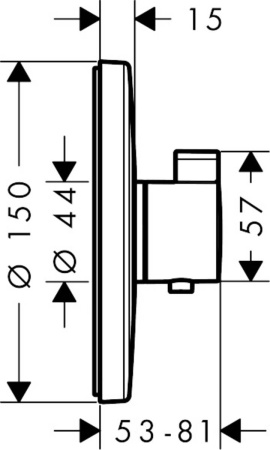Внешняя часть термостата для душа hansgrohe Ecostat S скрытого монтажа 15755000, хром