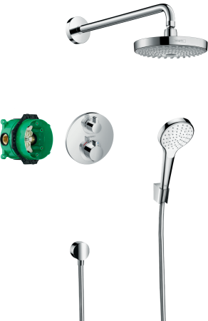 Душевая система hansgrohe Croma Select S 180 2jet скрытого монтажа с термостатом 27295000, хром