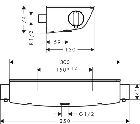 Термостат для душа hansgrohe Ecostat Select, 13111000, хром