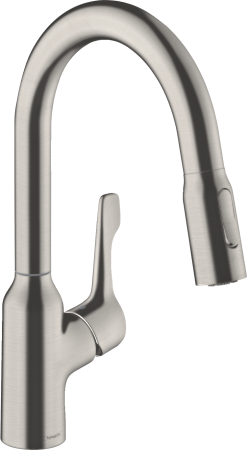 Смеситель для кухонной мойки hansgrohe Focus M43 180, с вытяжным душем 2jet 71811800, под сталь