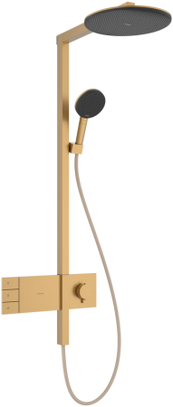 Душевая система hansgrohe Raindance Alive S Showerpipe 300 2jet с термостатом ShowerSelect Comfort, 24595140, шлифованная бронза