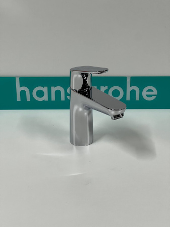 Смеситель для раковины hansgrohe Focus 100 со сливным гарнитуром и гигиеническим душем 31927000/U, хром, уцененный товар