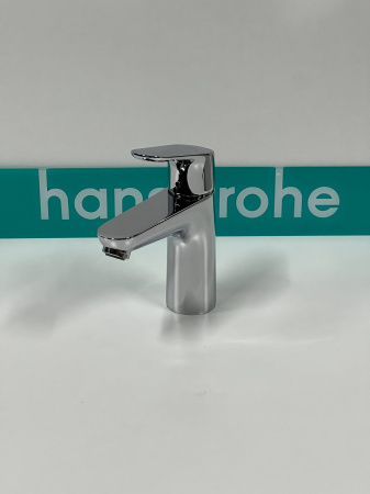 Смеситель для раковины hansgrohe Focus 100 со сливным гарнитуром и гигиеническим душем 31927000/U, хром, уцененный товар