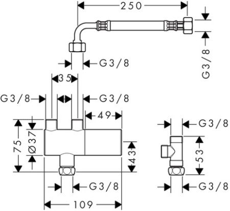 Термостат под умывальник hansgrohe Ecostat 15346000, хром