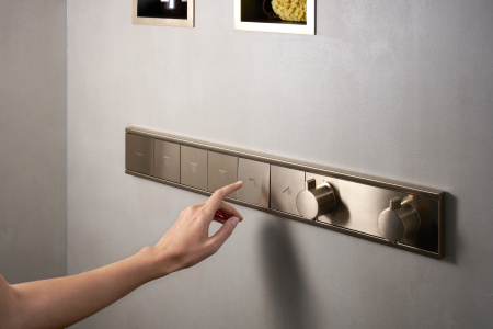 Термостат Hansgrohe RainSelect, скрытого монтажа, для 5 потребителей, 15384670, матовый черный