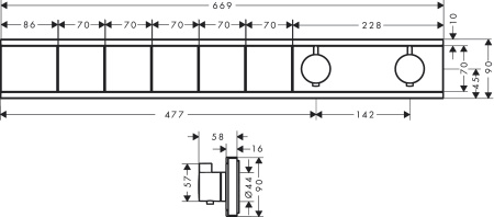 Термостат Hansgrohe RainSelect, скрытого монтажа, для 5 потребителей, 15384670, матовый черный