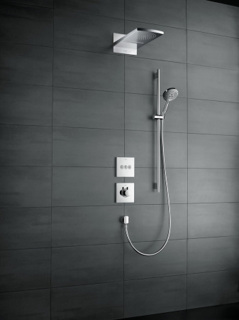 Душевой гарнитур hansgrohe Raindance Select S 120 3jet со штангой 90 см и мыльницей 26631400, белый/хром