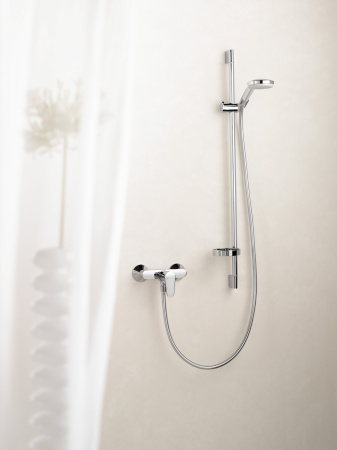 Душевой гарнитур hansgrohe Croma 100 3jet Multi со штангой 90 см и мыльницей 27774000, хром