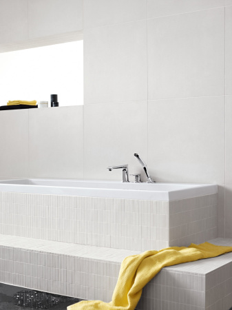 Внешняя часть смесителя для ванны hansgrohe Metris на край ванны, на 3 отверстия, с душевым гарнитуром 31190000, хром