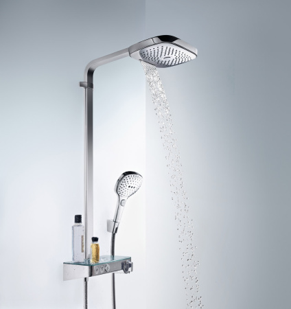 Душевая система hansgrohe Raindance Select E 300 3jet с термостатом ShowerTablet Select 300 27127400, белый/хром
