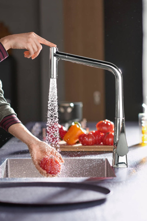 Кухонная мойка hansgrohe S71 S719-U450 интегрированная 43426800, нержавеющая сталь