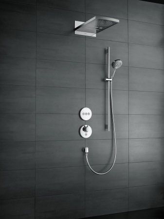 Внешняя часть термостата для душа hansgrohe ShowerSelect S HighFlow скрытого монтажа, с клапаном для ручного душа 15742000, хром
