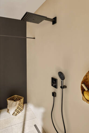 Верхний душ hansgrohe Raindance E 300 1jet с настенным кронштейном 26238670, матовый черный