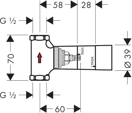 Встраиваемая часть запорного вентиля hansgrohe, шпиндельная 15973180