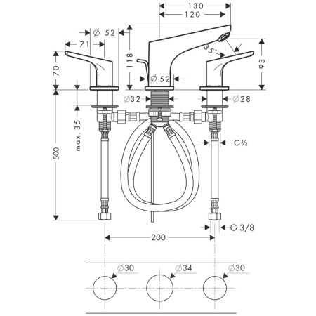 Смеситель для раковины hansgrohe Focus 100 31937000, хром
