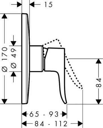 Внешняя часть смесителя для душа hansgrohe Metris скрытого монтажа 31652000, хром