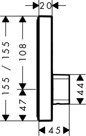 Внешняя часть смесителя для душа hansgrohe ShowerSelect S скрытого монтажа, на 2 потребителя 15768000, хром