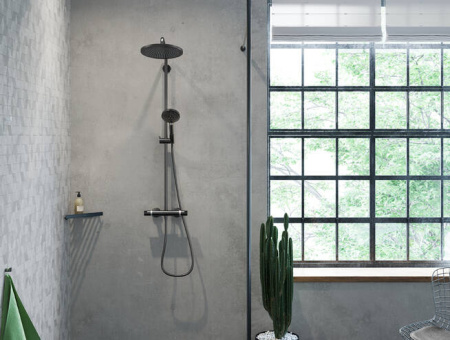 Душевая система hansgrohe Croma Select S 280 1jet с термостатом 26890340, шлифованный черный хром