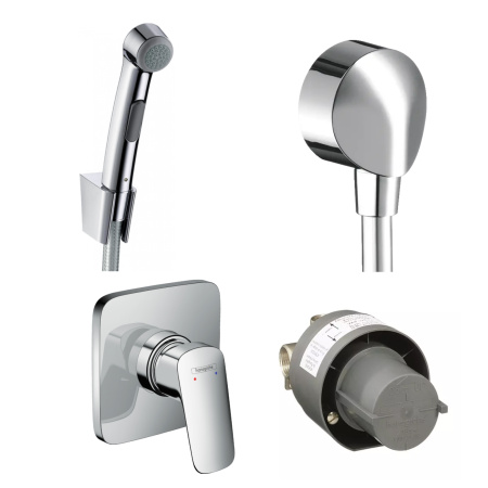 Готовый набор для гигиенического душа скрытого монтажа hansgrohe Logis HG-PR12, хром