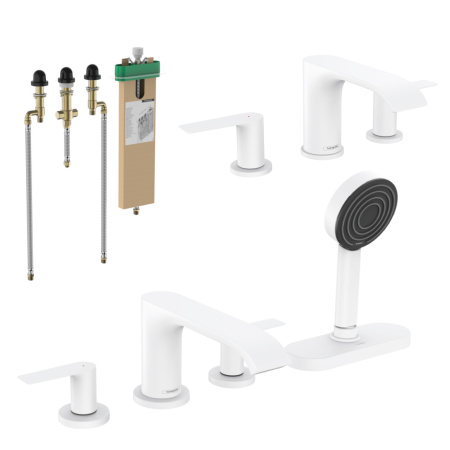 Готовый набор для ванны скрытого монтажа hansgrohe Vivenis со смесителем для раковины HG-PR39, матовый белый
