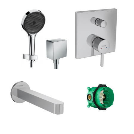 Готовый набор для ванны скрытого монтажа hansgrohe Finoris с ручным душем Rainfinity HG-PR72, хром