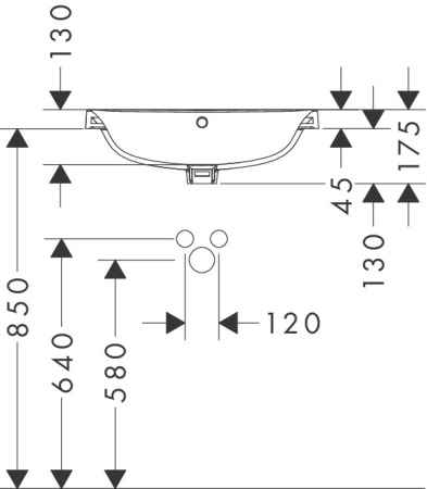 Раковина hansgrohe Xuniva U встраиваемая 55x45 см, 60161450, белый