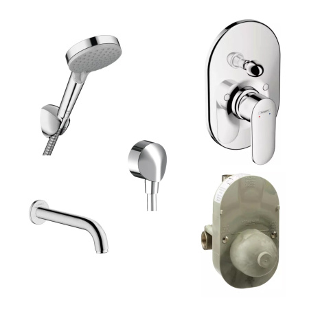 Готовый набор для ванны скрытого монтажа hansgrohe Vernis Blend с ручным душем HG-PR95, хром