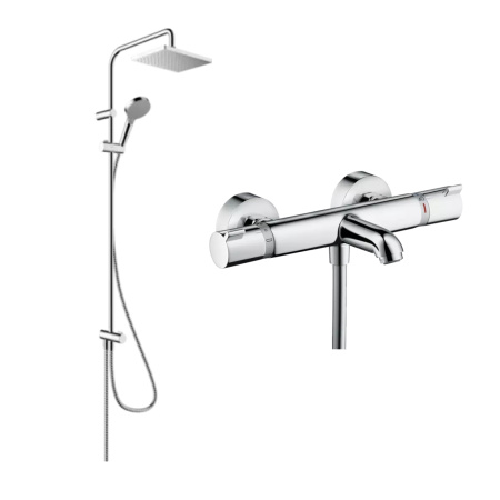 Готовый набор для ванны hansgrohe Vernis Shape с термостатом Ecostat HG-PR98, хром