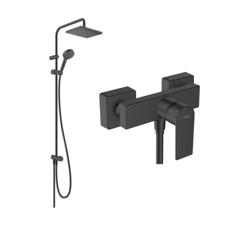 Готовый набор для душа hansgrohe Vernis Shape HG-PR100, матовый черный