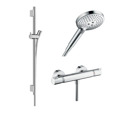 Готовый набор для душа hansgrohe Raindance с термостатом Ecostat HG-PR112, хром