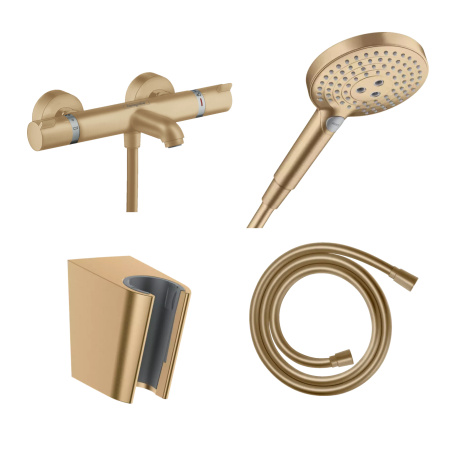 Готовый набор для ванны hansgrohe Ecostat с ручным душем Raindance HG-PR120, шлифованная бронза