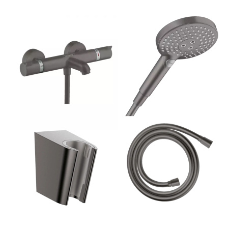 Готовый набор для ванны hansgrohe Ecostat с ручным душем Raindance HG-PR121, шлифованный хром