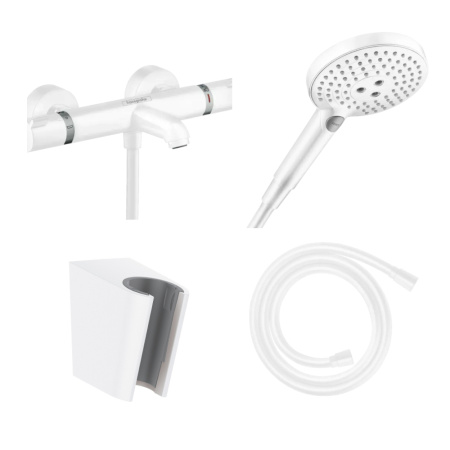 Готовый набор для ванны hansgrohe Ecostat с ручным душем Raindance HG-PR122, матовый белый