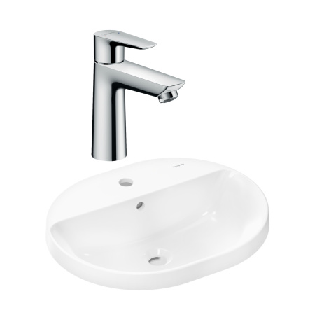 Готовый набор для раковины hansgrohe Xuniva U встраиваемой со смесителем Talis E 110 HG-PR181, белый/хром
