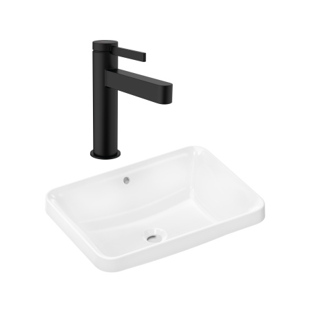 Готовый набор для раковины hansgrohe Xuniva Q встраиваемой со смесителем Finoris 110 HG-PR235, белый/матовый черный
