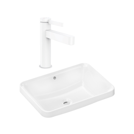 Готовый набор для раковины hansgrohe Xuniva Q встраиваемой со смесителем Finoris 110 HG-PR236, белый/матовый белый