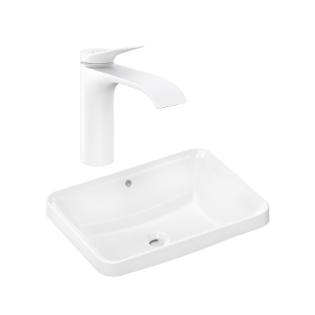 Готовый набор для раковины hansgrohe Xuniva Q встраиваемой со смесителем Vivenis 110 HG-PR241, белый/матовый белый