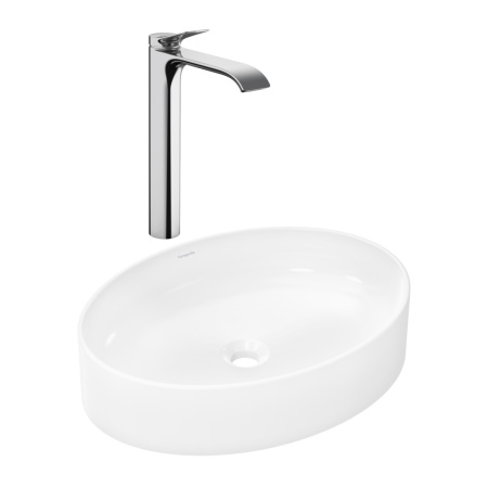 Готовый набор для раковины hansgrohe Xuniva D накладной со смесителем Vivenis 250 HG-PR243, белый/хром