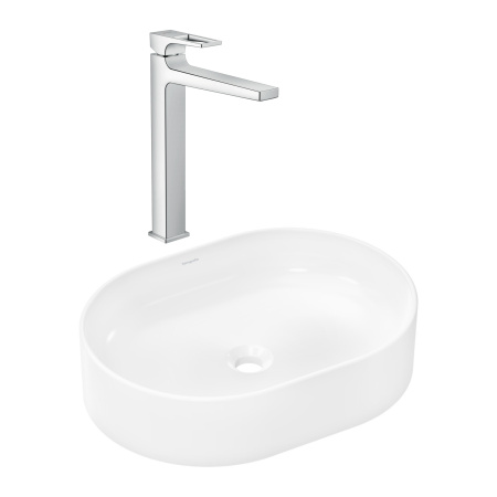 Готовый набор для раковины hansgrohe Xuniva U накладной со смесителем HG-PR261 HG-PR257, белый/хром