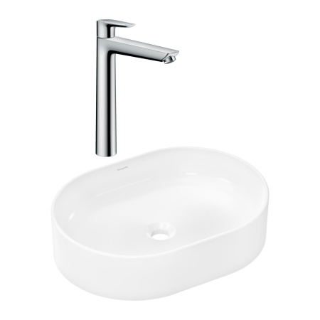 Готовый набор для раковины hansgrohe Xuniva U накладной со смесителем Talis E 240 HG-PR262, белый/хром