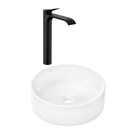 Готовый набор для раковины hansgrohe Xuniva S накладной со смесителем Vivenis 250 HG-PR264, белый/матовый черный