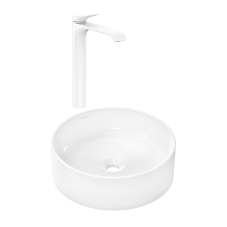 Готовый набор для раковины hansgrohe Xuniva S накладной со смесителем Vivenis 250 HG-PR265, белый/матовый белый